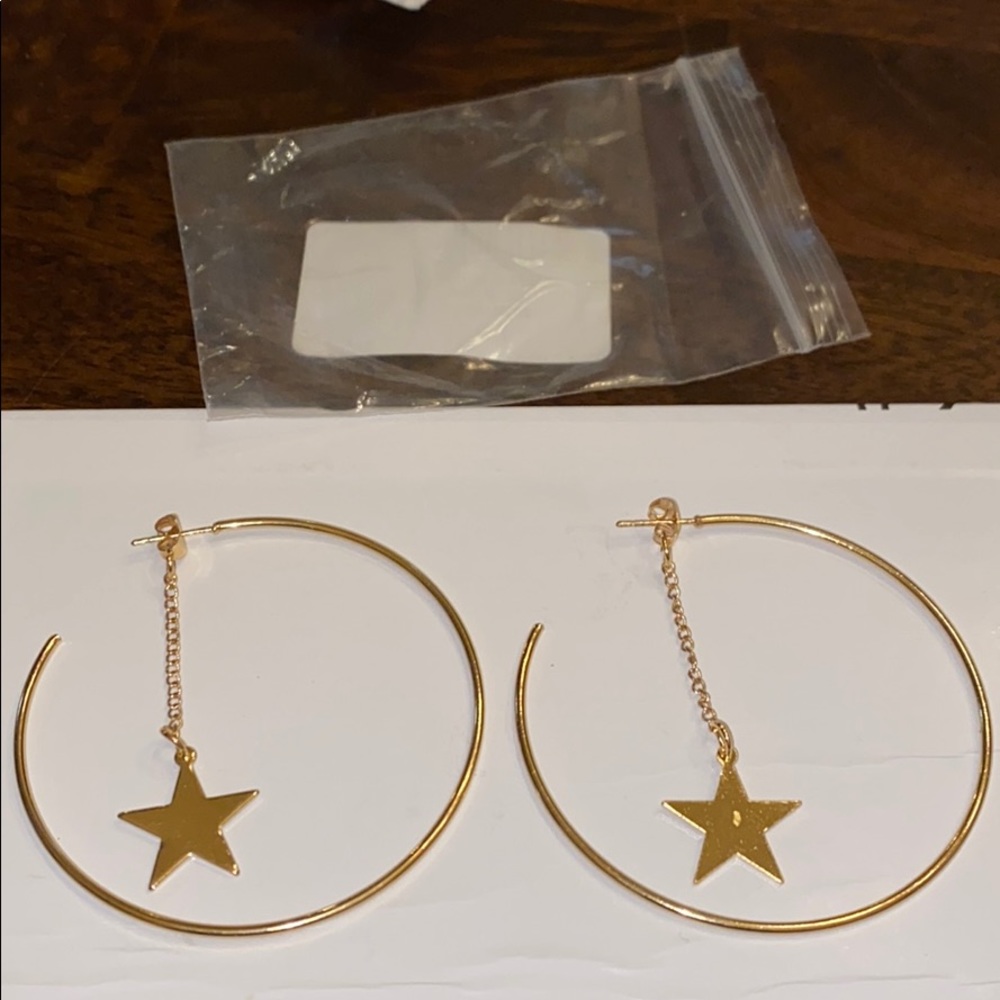 Gold Plated Hoop star Earrings